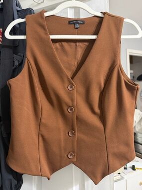 Moa Moa Rust Brown Button-Front Vest